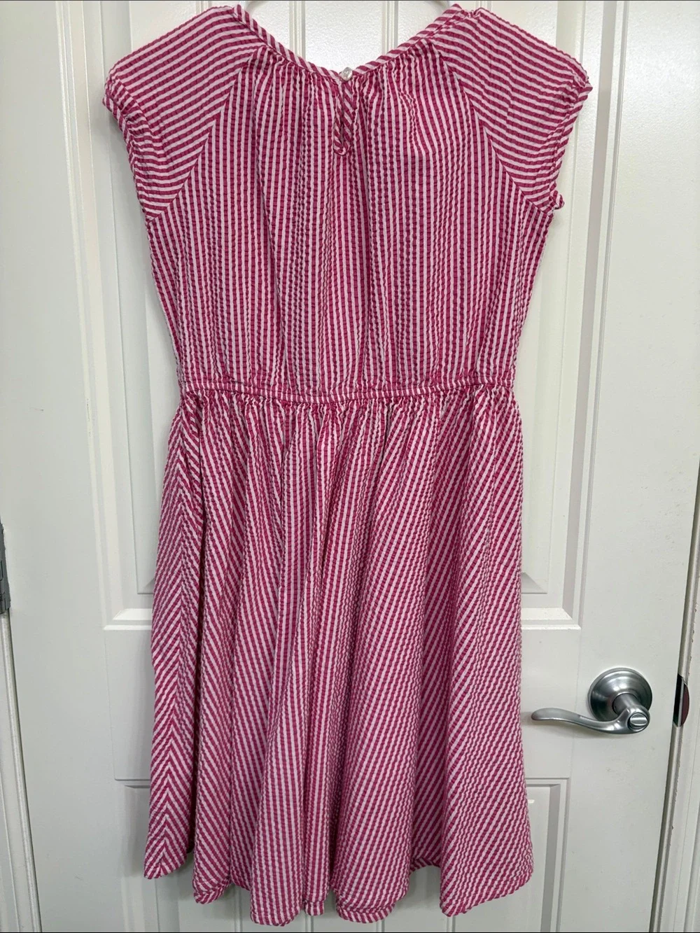Lands' End Pink and White Striped Girls' Summer Dress